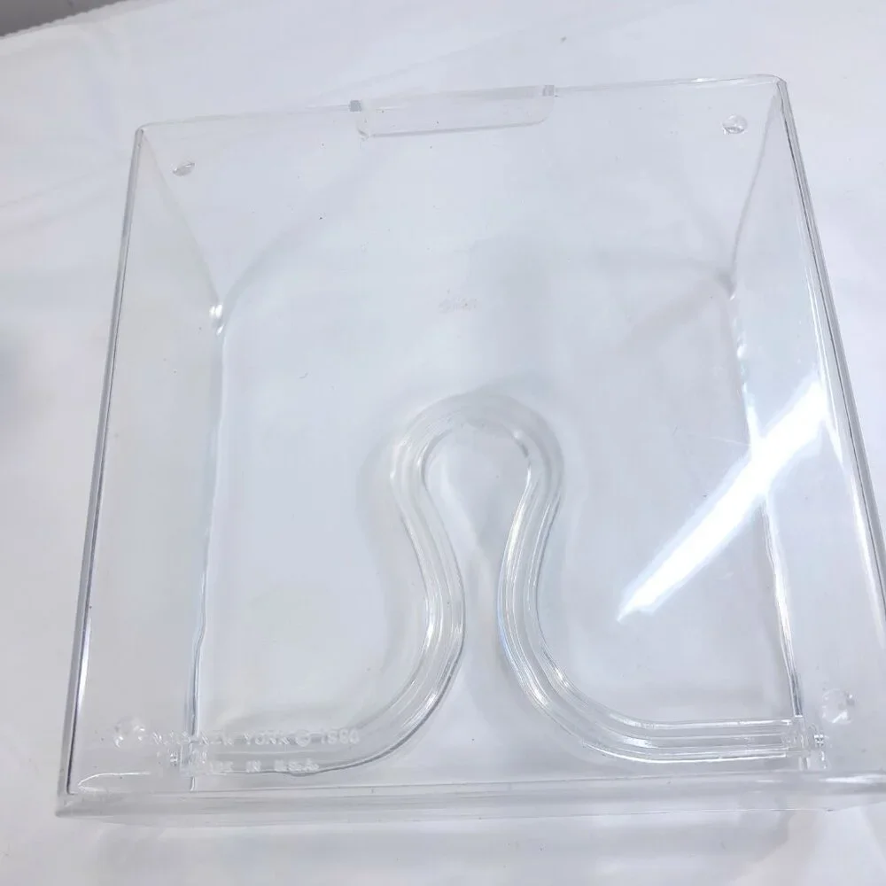Vintage NCC Lucite COCKTAIL  Napkin Holder Butler clear Plastic Acrylic 1990 mod
